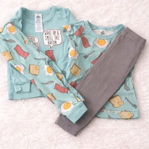 Kids Pajamas Set with Fun Breakfast Print